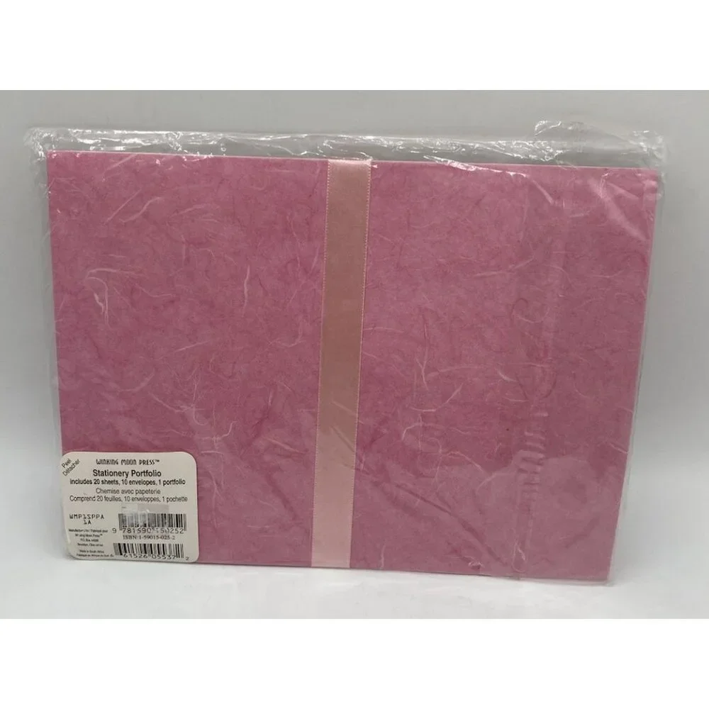 Winking Moon Press Stationery Portfolio Set 20 Sheets 10 Envelopes Pink Desk New